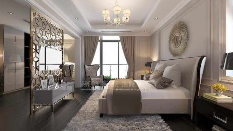 Giường ngủ chung cư tân cổ điển Giường ngủ chung cư tân cổ điển