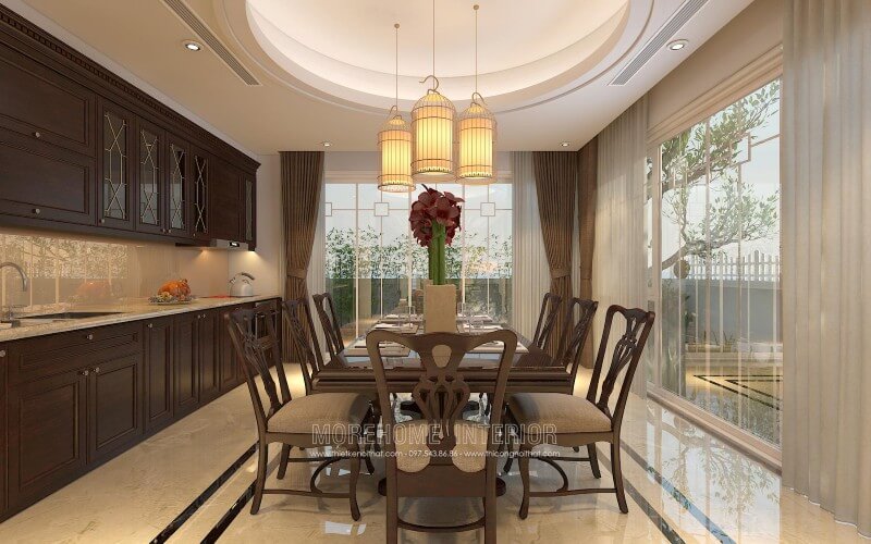 Thiết kế nội thất tủ bếp biệt thự cao cấp phong cách hiện đại, sang trọng Thiết kế phòng bếp, tủ bếp đẹp