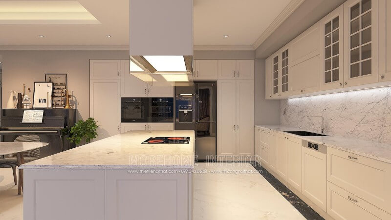Trang trí nội thất tủ bếp chung cư Keangnam cao cấp Thiết kế phòng bếp, tủ bếp đẹp