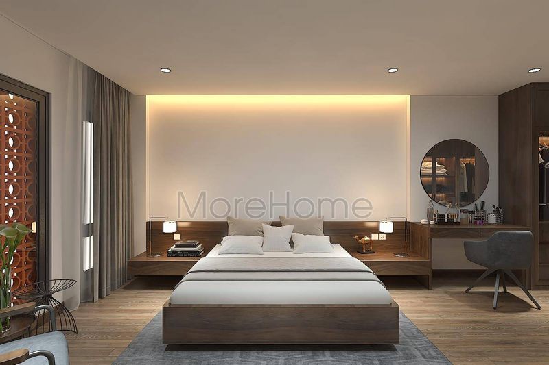 Mẫu giường ngủ có tap gỗ tự nhiên cao cấp cho nhà phốchung cư hiện đại sang trọng