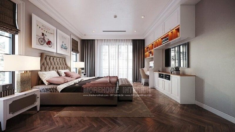 Giường ngủ bọc nệm phong cách đương đại đẹp, sang trọng cho phòng con