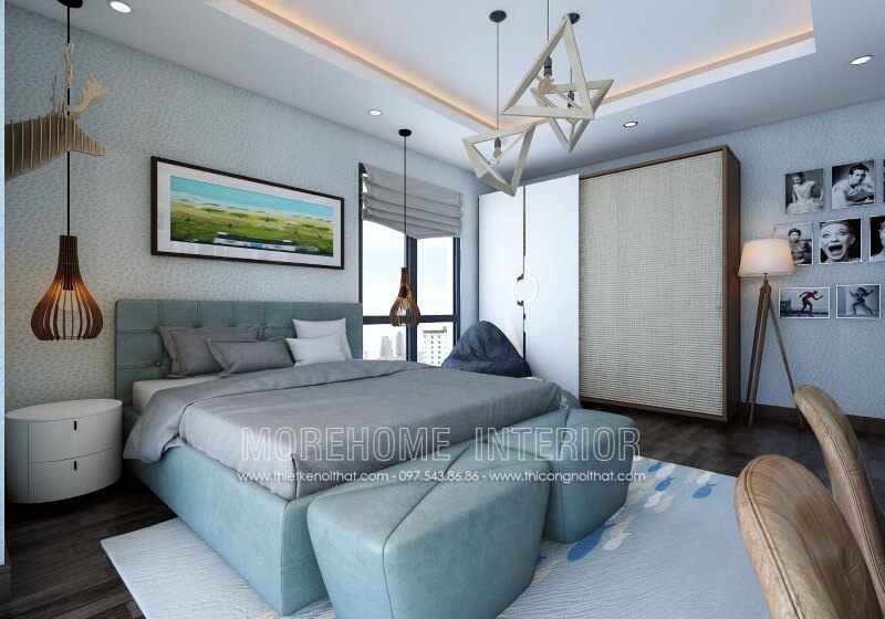 Mẫu giường ngủ bọc da hiện đại phù hợp với những cặp vợ chồng trẻ hay vợ chồng mới cưới