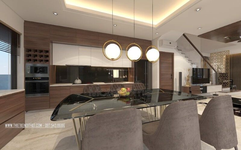 Nội thất phòng bếp gỗ công nghiệp có thiết kế thanh thoát, ấn tượng sẽ là sự lựa chọn hoàn hảo cho nhiều không gian nội thất như chung cư, biệt thự, nhà phố...